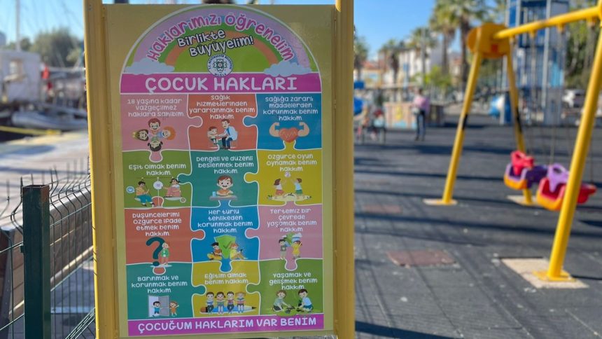muğla çocuk hakları, muğla çocuk hakları panoları, muğla çocuk hakları köşeleri, muğladaki parklarda çocuk hakları, muğla büyükşehir belediyesi çocuk