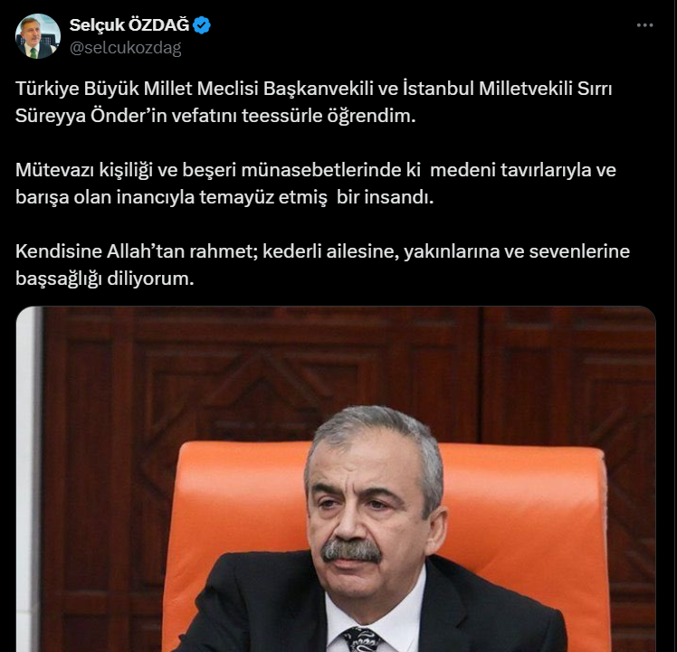 Sırrı süreyya önder vefat Sırrı Süreyya Önder taziye mesajı  sırrı süreyya önder muğla milletvekilleri chp muğla milletvekilleri ak parti muğla milletvekilleri