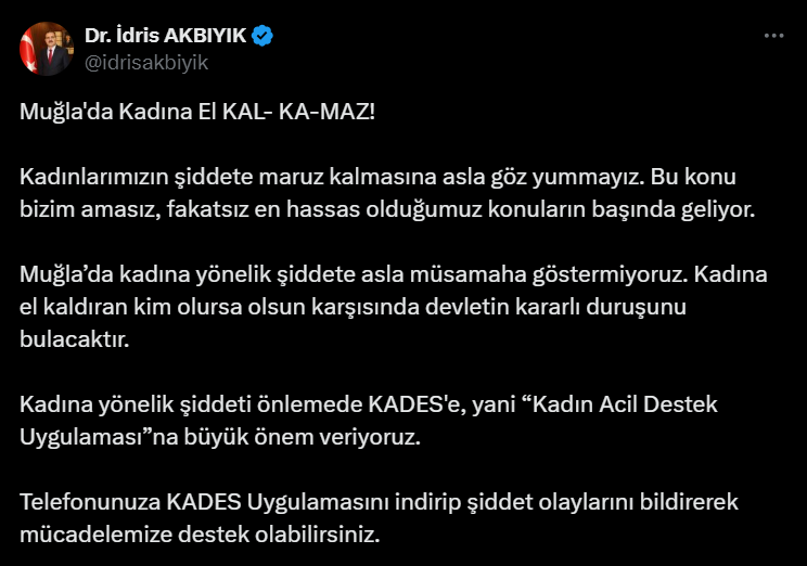 muğla valisi kadına şiddet açıklaması, muğla valisi kadına şiddet, muğla valisi fethiye kadına şiddet, idris akbıyık kadına şiddet açıklaması, idris akbıyık fethiye kadına şiddet