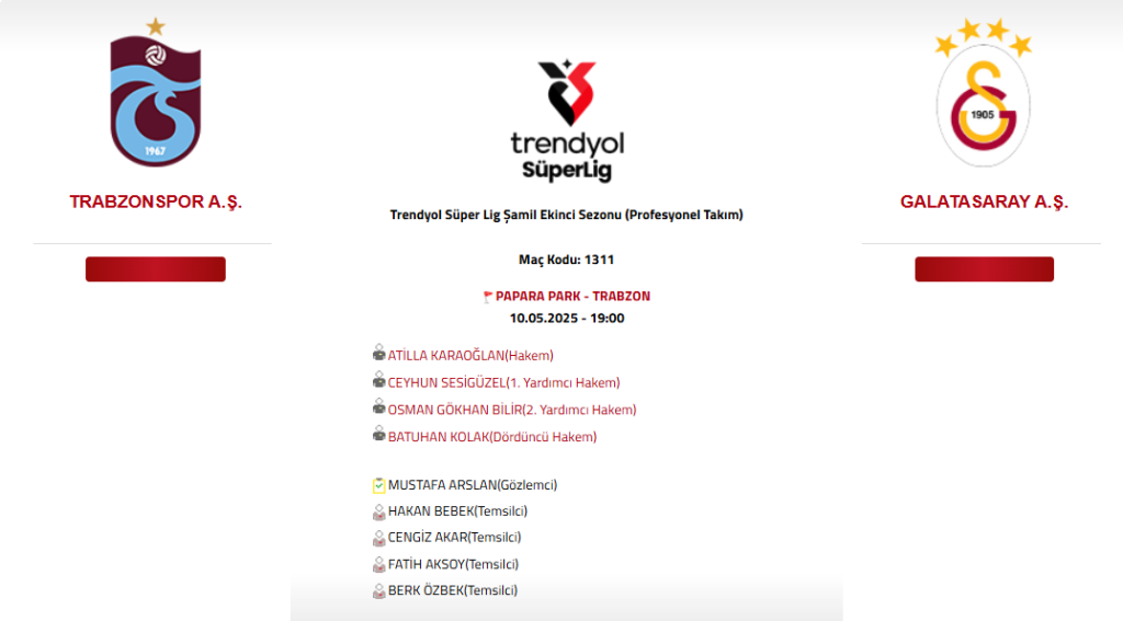 atilla karaoğlan, atilla karaoğlan galatasaray, galatasaray trabzonspor hakemi, trabzon galatasaray maçı hakemi, gs trabzon hakem