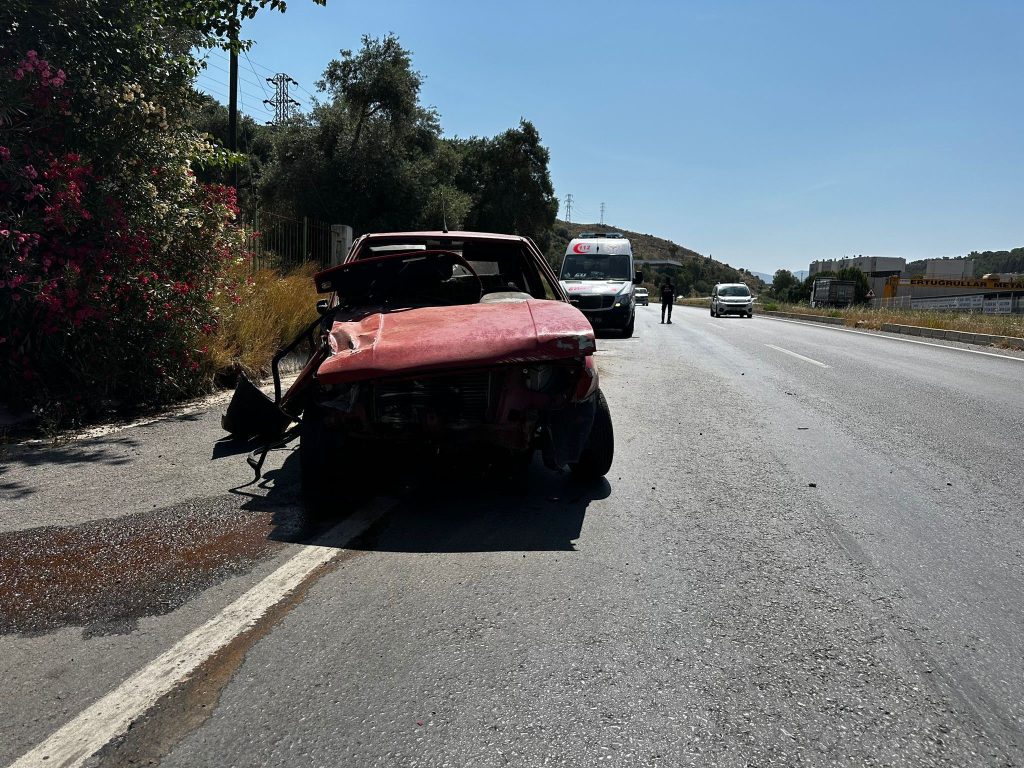milas kaza, milas trafik kazası, milasta kaza, milasta trafik kazası, milastaki kazada bir kişi yaralandı