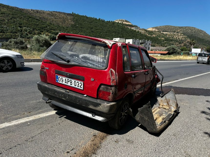 milas kaza, milas trafik kazası, milasta kaza, milasta trafik kazası, milastaki kazada bir kişi yaralandı