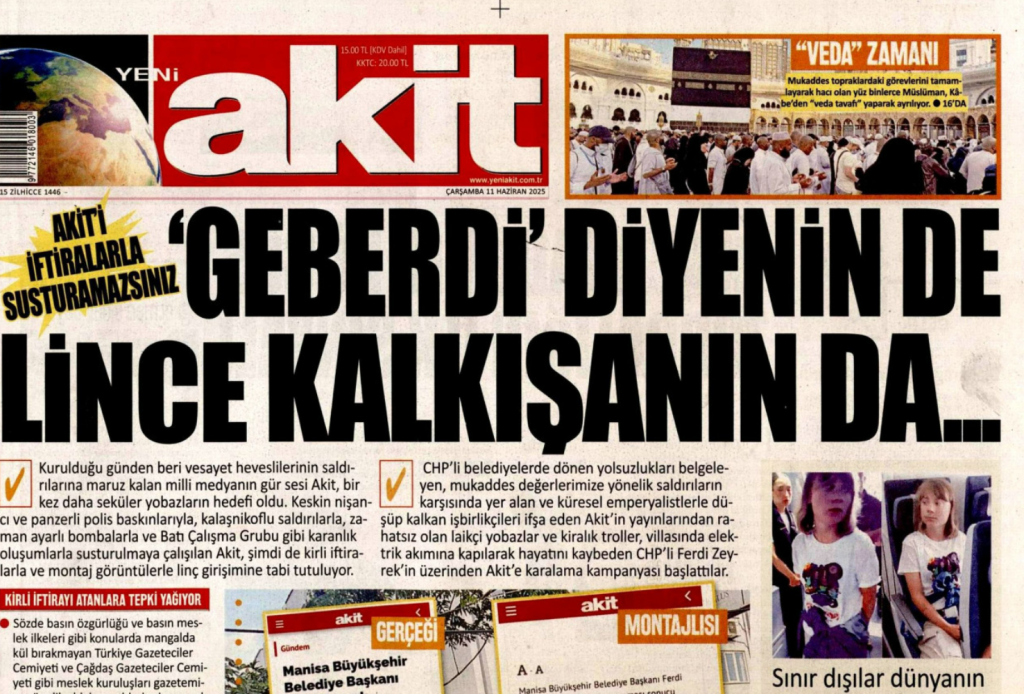 akit gazetesi karikatür, akit gazetesi manşeti, akit ferdi zeyrek, akit gazetesi ferdi zeyrek, yeni akit