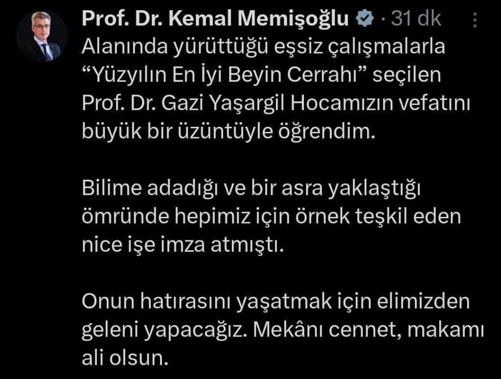 gazi yaşargil, gazi yaşargil öldü, gazi yaşargil öldü mü, yüzyılın en iyi beyin cerrahı, prof. dr. gazi yaşargil