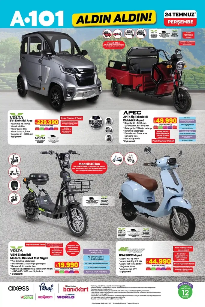 a101 24 temmuz 2025, a101 aktüel katalog, a101 tiny house, a101 elektrikli araç, a101 kamp ürünleri