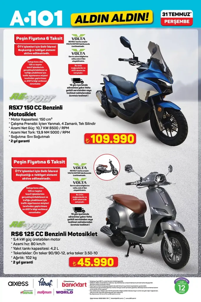 a101 aktüel 31 temmuz 2025, a101 motosiklet fiyatları, a101 televizyon kampanyası, a101 beyaz eşya indirimleri, a101 oyuncak ürünleri