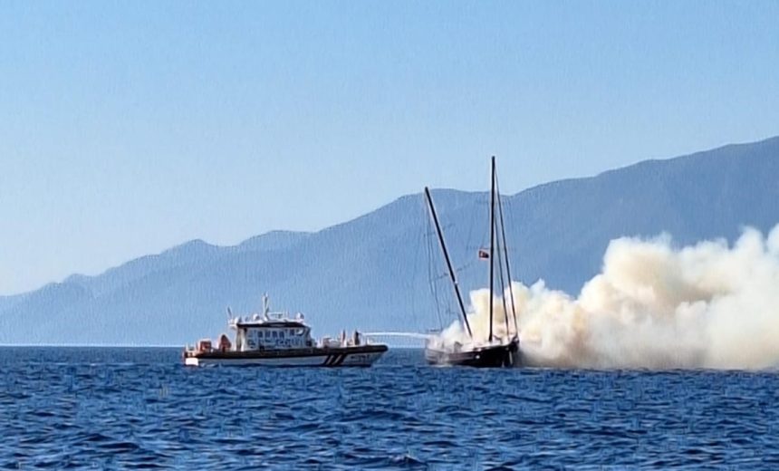 bodrum tekne yangını bodrum tekne yangını çıktı