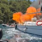 dalaman tekne yangını, dalaman tekne, dalaman sarsala koyu, dalaman sarsala, tekne yangını