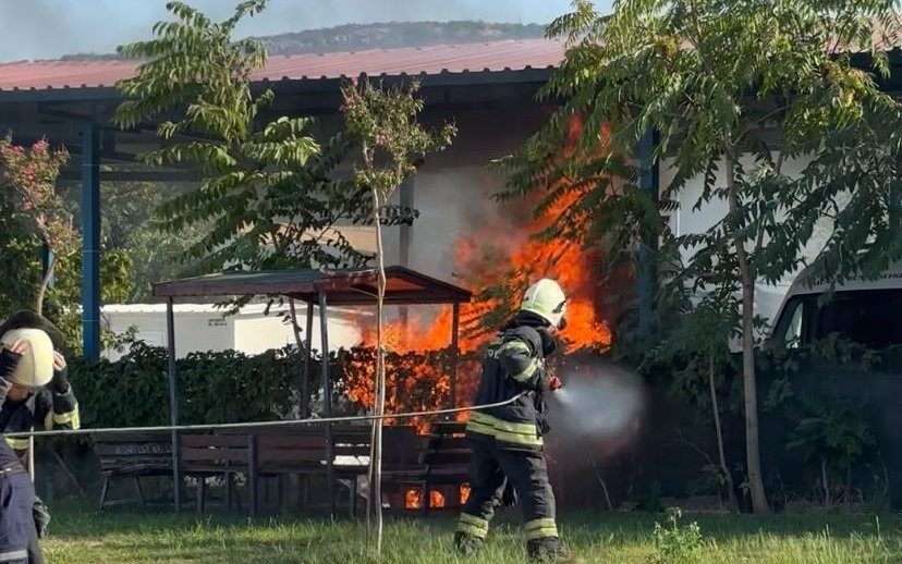 muğla cenaze aracı yangın menteşe cenaze aracı yangın