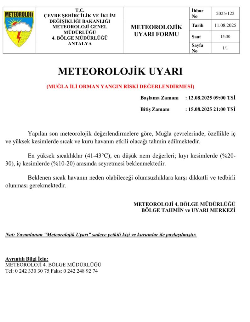 orman yangını, muğla orman yangını, muğla yangın, muğla, meteoroloji