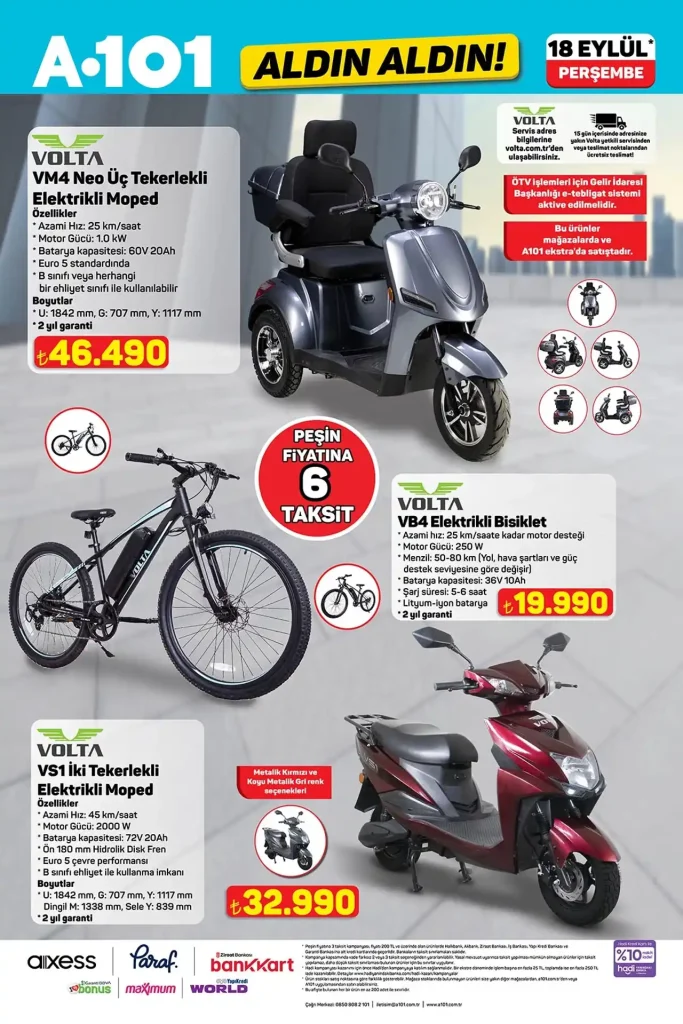 a101 aktüel 18 eylül 2025, a101 televizyon kampanyası, a101 cep telefonu fırsatı, a101 elektrikli bisiklet, a101 küçük ev aletleri