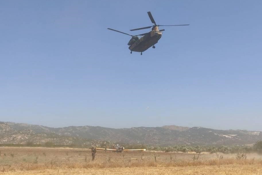 tarlaya acil iniş, yatağan yangın söndürme uçağı, yatağan acil iniş, yangın söndürme uçağı acil iniş, yangın söndürme uçağı yatağan