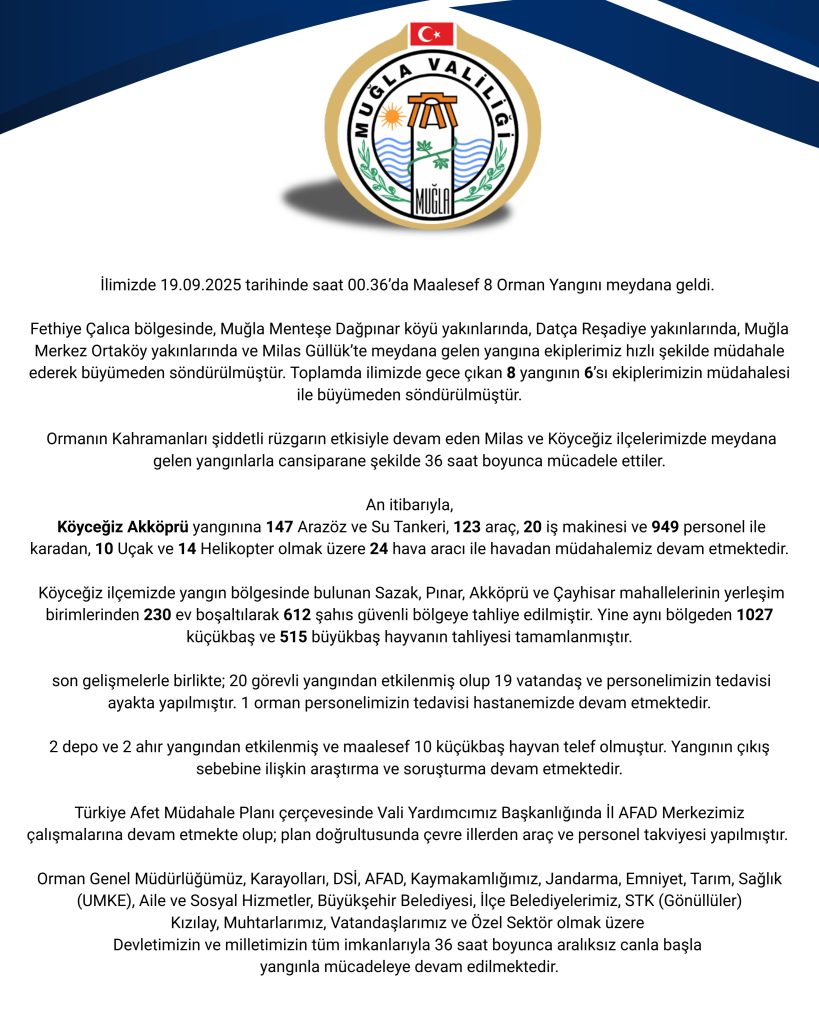 muğla yangın, milas yangın, köyceğiz yangın, muğlada yangınlar söndü mü, muğlada yangın