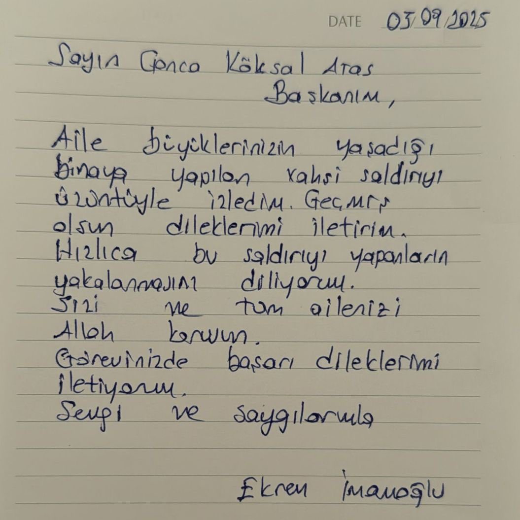 ekrem imamoğlu mektup, ekrem imamoğlu gonca köksal, ekrem imamoğlu, menteşe belediye başkanı gonca köksal, menteşe belediye başkanı gonca köksal mektup
