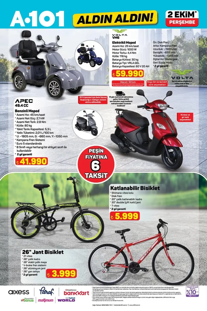 a101 aktüel 2 ekim 2025, a101 tiny house, a101 karavan, a101 elektrikli moped, a101 qled tv