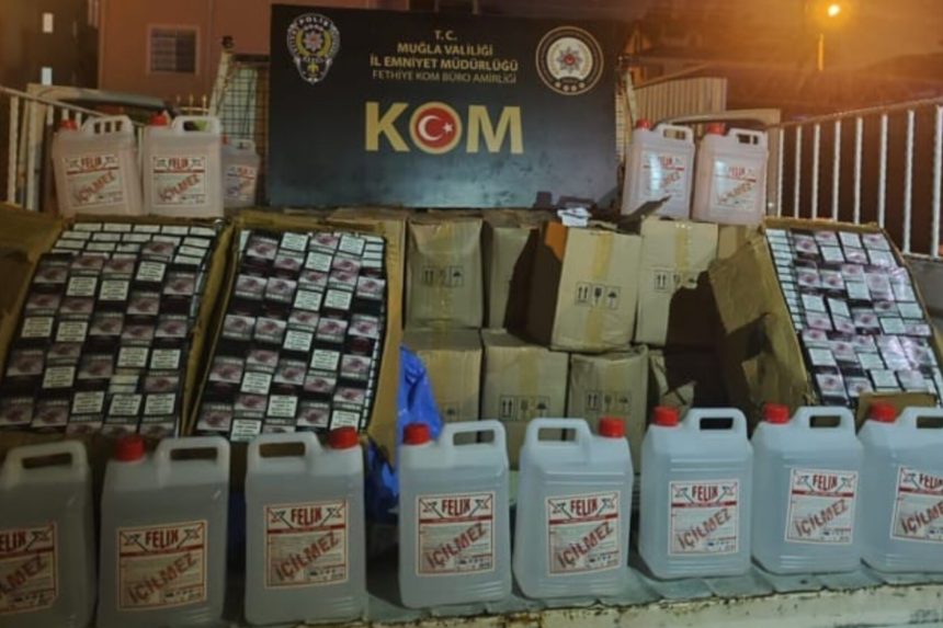 fethiye kaçakçılık, fethiye etil alkol, fethiye sahte şarap, fethiye kaçakçılık operasyonu, fethiye