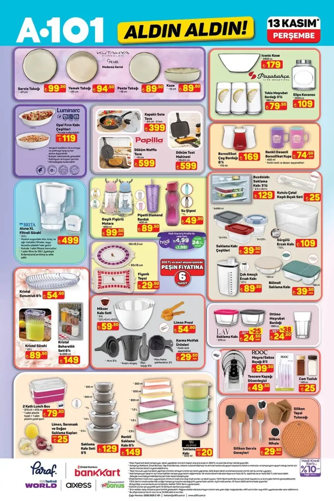 a101 13 kasım 2025 aktüel, a101 televizyon kampanyası, a101 mutfak ürünleri, a101 spor aletleri, a101 oyuncak indirimleri