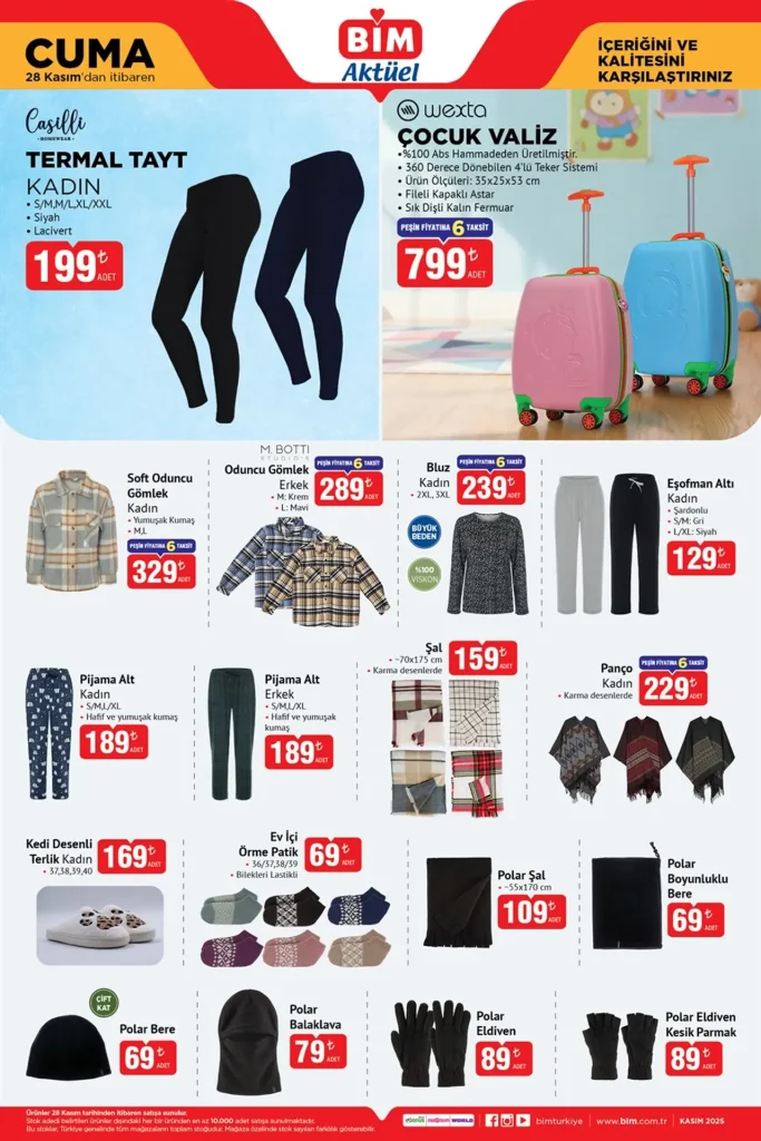 bim aktüel 28 kasım 2025, bim indirimli ürünler, bim teknolojik ürünler, bim oyuncak kampanyası, bim ev tekstili fırsatları