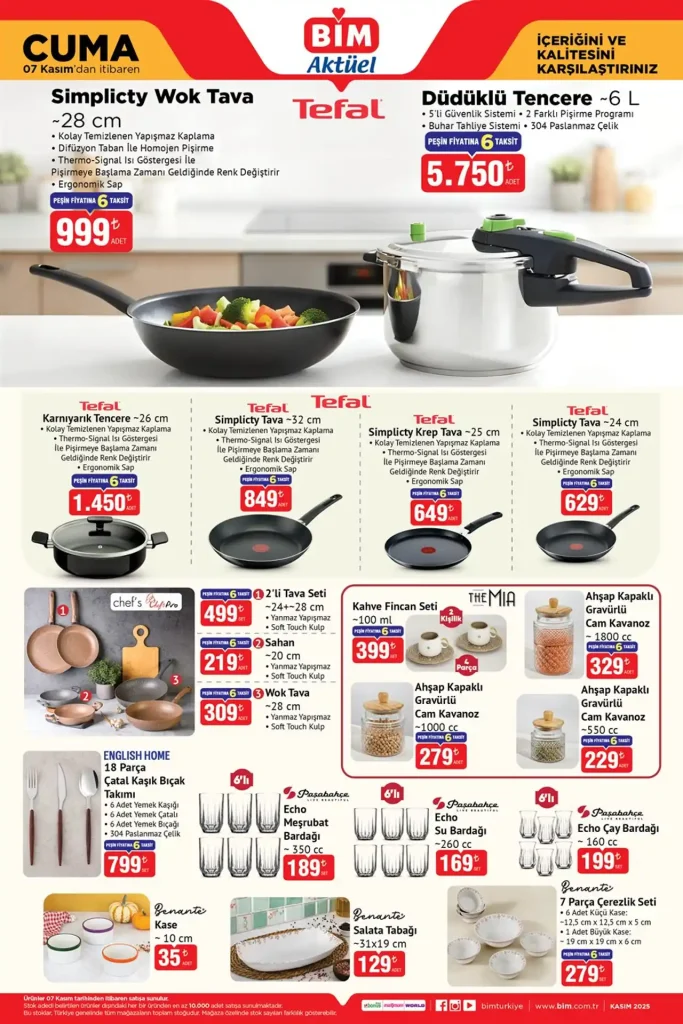 bim aktüel 7 kasım 2025, bim aktüel, bim telefon, bim tefal düdüklü tencere, bim oyuncak ürünleri