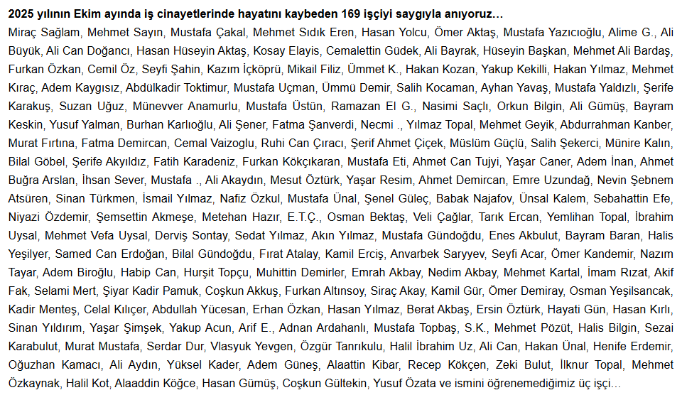 ekim iş cinayeti, isig ekim ayı iş cinayeti raporu, ekim ayı iş cinayeti raporu, iş cinayeti raporu, isig meclisi