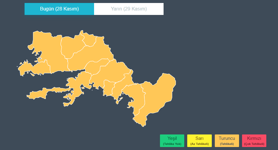 muğla hava durumu, muğla hava, muğla turuncu kod, meteoroloji muğla, meteoroloji uyarı