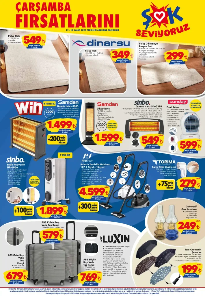 şok 12 kasım 2025 aktüel, şok aktüel, şok ankastre set kampanyası, şok elektrikli ev aletleri, şok kışlık giyim ürünleri