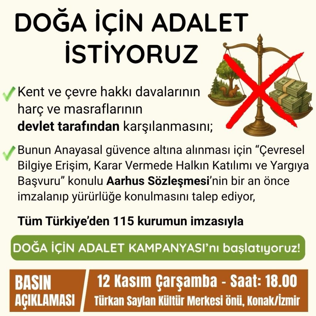 kent ve çevre davaları, kent ve çevre davaları masrafları, kent ve çevre davaları harç, doğa için adalet kampanyası, çevre davaları