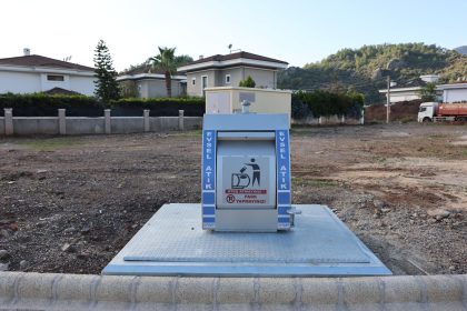 marmaris yeraltı konteyneri, marmaris çamdibi, marmaris yeraltı çöp sistemi, marmaris belediyesi yeraltı çöp sistemi, marmaris