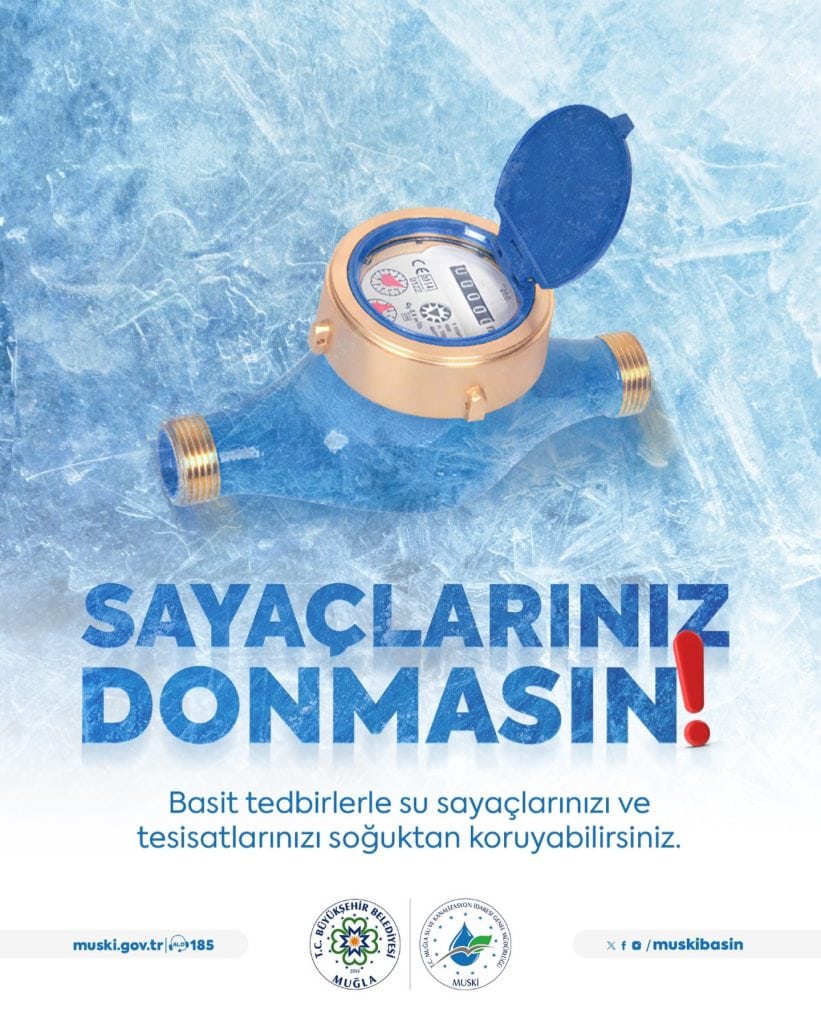 su sayacında donma, muski su, muğla su sayacı, su sayacı don, muski su sayacı