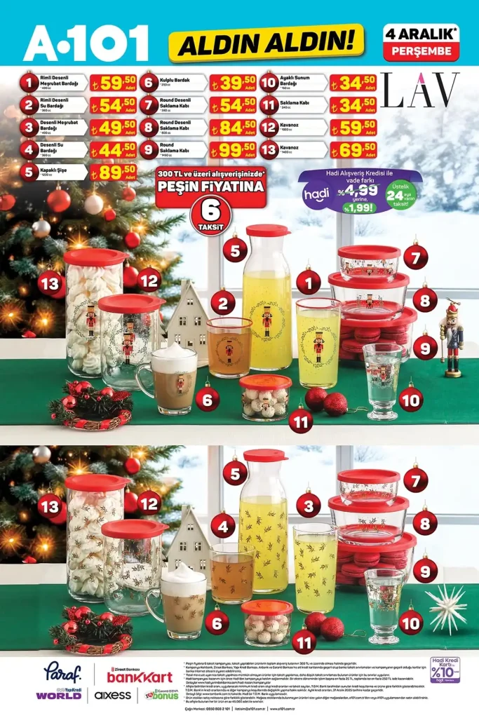 a101 4 aralık 2025, a101 aktüel ürünler, a101 televizyon kampanyası, a101 yılbaşı süsleri, a101 aktüel