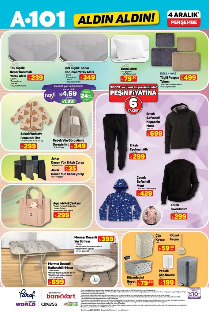 a101 4 aralık 2025, a101 aktüel ürünler, a101 televizyon kampanyası, a101 yılbaşı süsleri, a101 aktüel