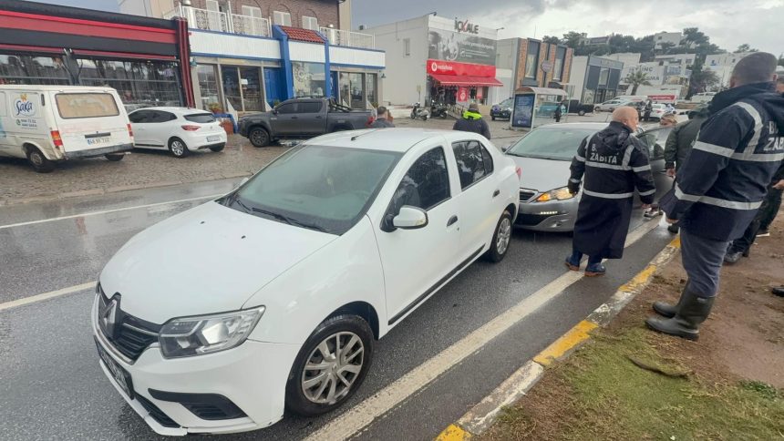 bodrum kaza, bodrum trafik kazası, bodrum, bodrumda el freni çekilmeyen otomobil, bodrumda kaza