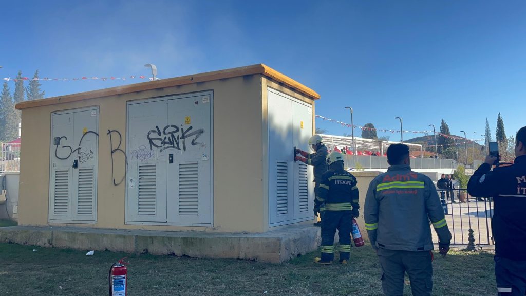 menteşe trafoda yangın, menteşe elektrik trafosu yangın, menteşe elektrik trafosu, menteşe yangın, menteşe