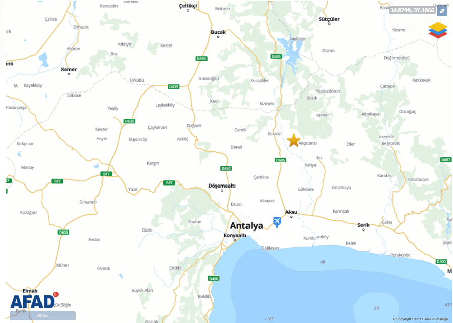 antalya deprem, antalya serik deprem, muğla deprem, deprem, deprem son dakika