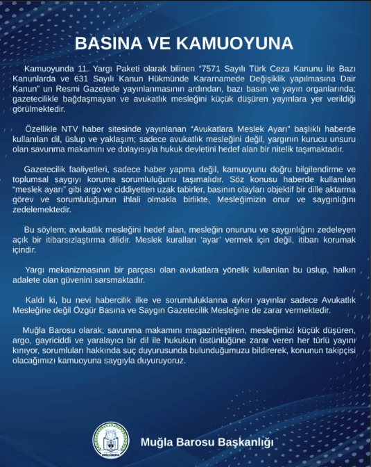 muğla barosu, avukatlara yönelik haberler, 11 yargı paketi, 11 yargı paketi avukatlar, muğla barosu avukatlara yönelik haberler