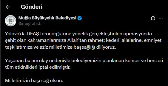 yalova, yalova elmalık köyü, deaş operasyonu, muğla yılbaşı etkinlikleri, deaş