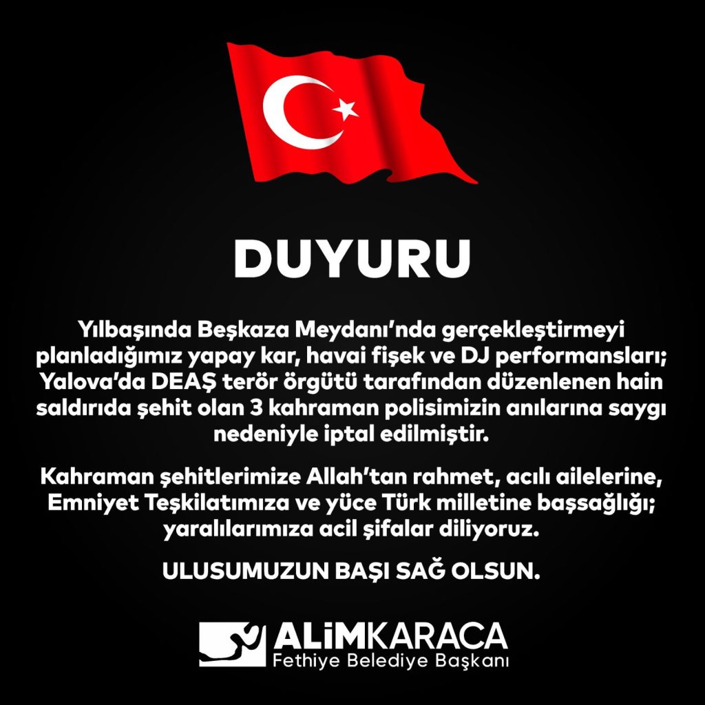 yalova, deaş, yalova şehit, fethiye belediyesi, fethiye yılbaşı etkinlikleri