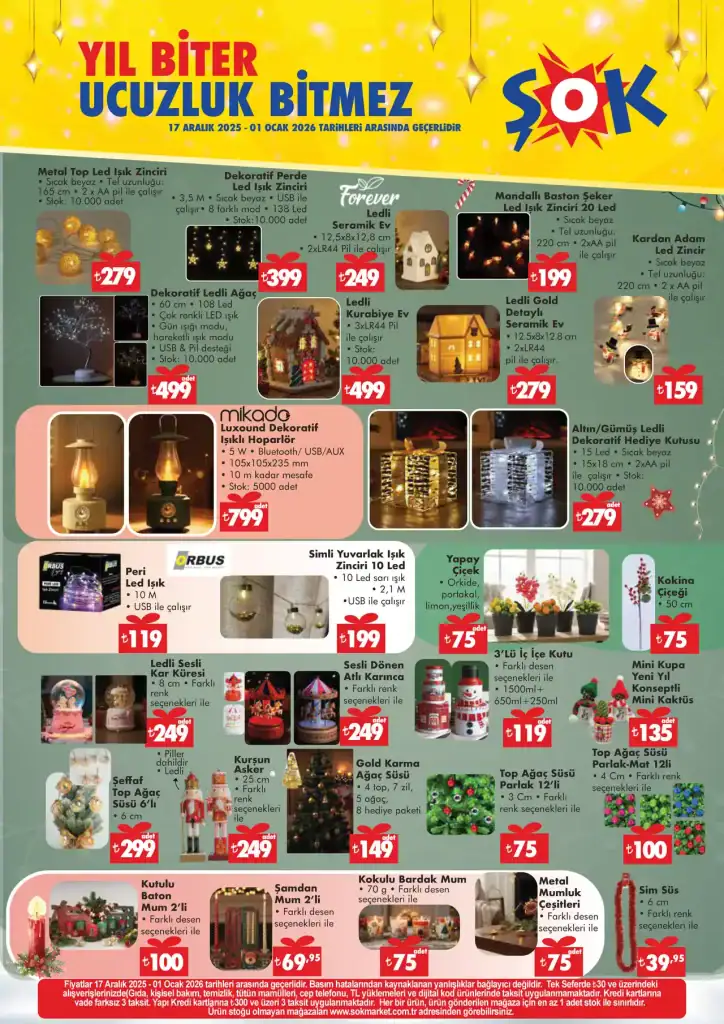 şok aktüel, 17 aralık 2025 şok kataloğu, şok yılbaşı süsleri, şok kutu oyunları, şok mutfak ürünleri