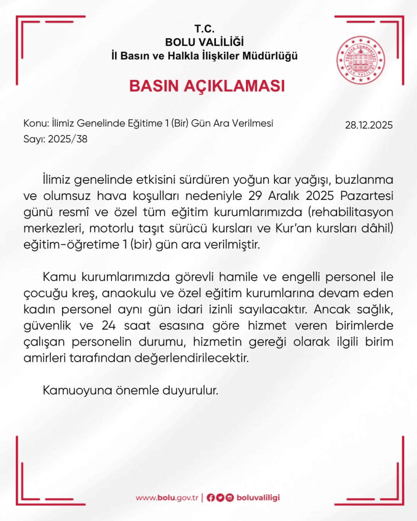 yarın bolu'da okullar tatil mi
bolu valiliği okullar tatil mi
yarın okullar tatil mi bolu
yarın bolu da okullar tatil mi
bolu valiliği
