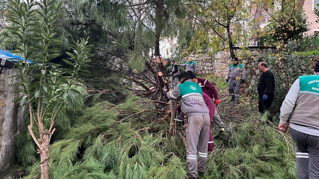 marmaris elektrik telleri, marmaris fırtına, marmaris yangın, marmaris, marmariste elektrik telleri koptu