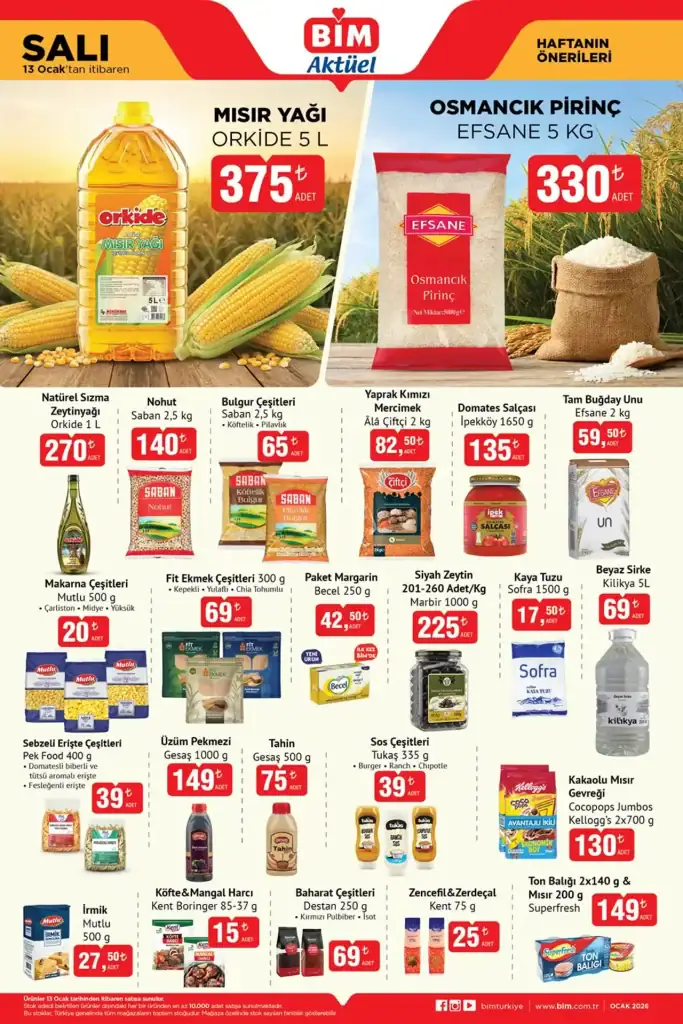 bim aktüel 13 ocak 2026, bim kataloğu, bim indirimli ürünler, bim temizlik ürünleri, bim gıda ürünleri