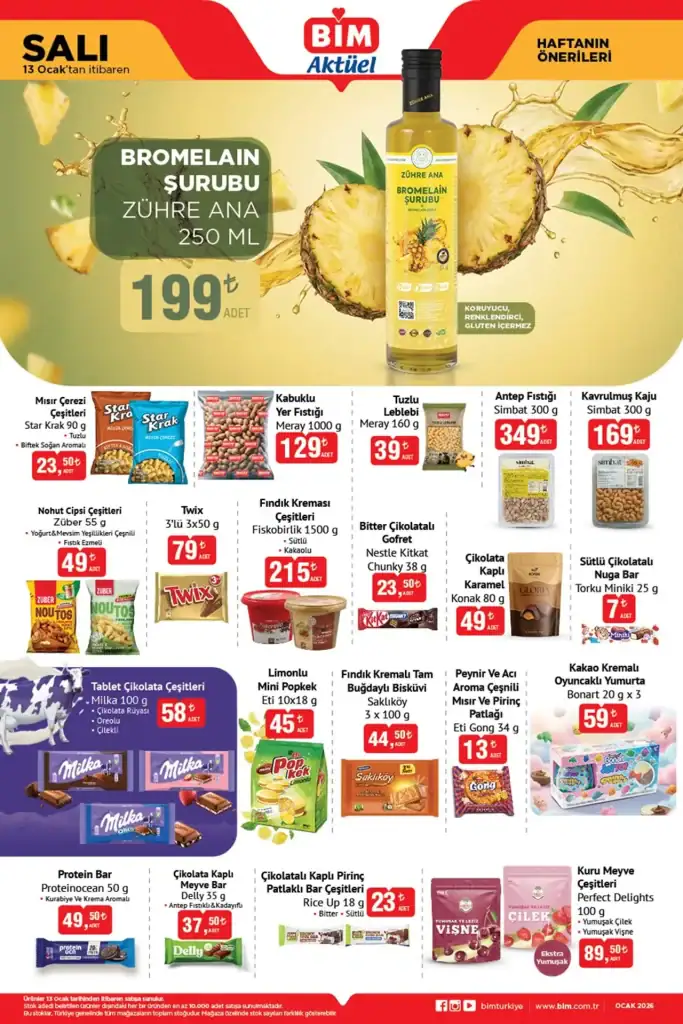 bim aktüel 13 ocak 2026, bim kataloğu, bim indirimli ürünler, bim temizlik ürünleri, bim gıda ürünleri