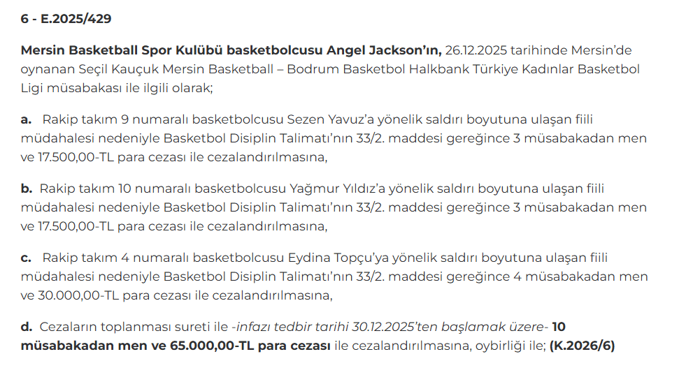 tbf cezalar, bodrum basketbol, mersin basketball, bodrum basketbol mersin basketball maçı, bodrum mersin basketbol maçı