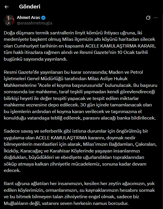 akbelen, akbelen direnişi, akbelen nerede, milas, muğla büyükşehir belediye başkanı