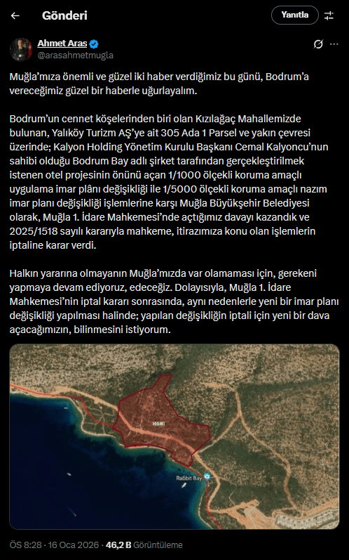 bodrum otel, bodrum kızılağaç mahallesi, bodrum kızılağaç otel, bodrum kızılağaç imar planı, ahmet aras bodrum kızılağaç 