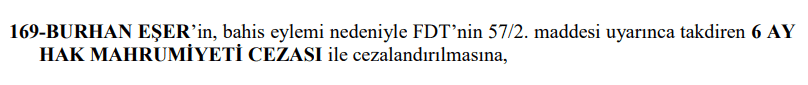 bodrum fk, tff bahis soruşturması, pfdk kararları, burhan eşer, bodrum fk bahis