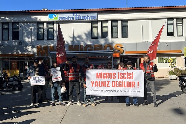 tip fethiye açıklama, migros iş bırakma, migros grev, migros, tip fethiye ilçe örgütü