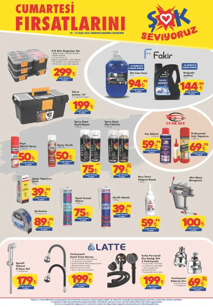 şok aktüel 10 ocak 2026, şok el aletleri, şok aprilla matkap, şok duş seti, şok tamirat ürünleri