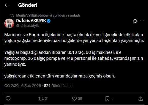 muğla sağanak yağış, muğla sel, muğla sel baskını, sel, idris akbıyık