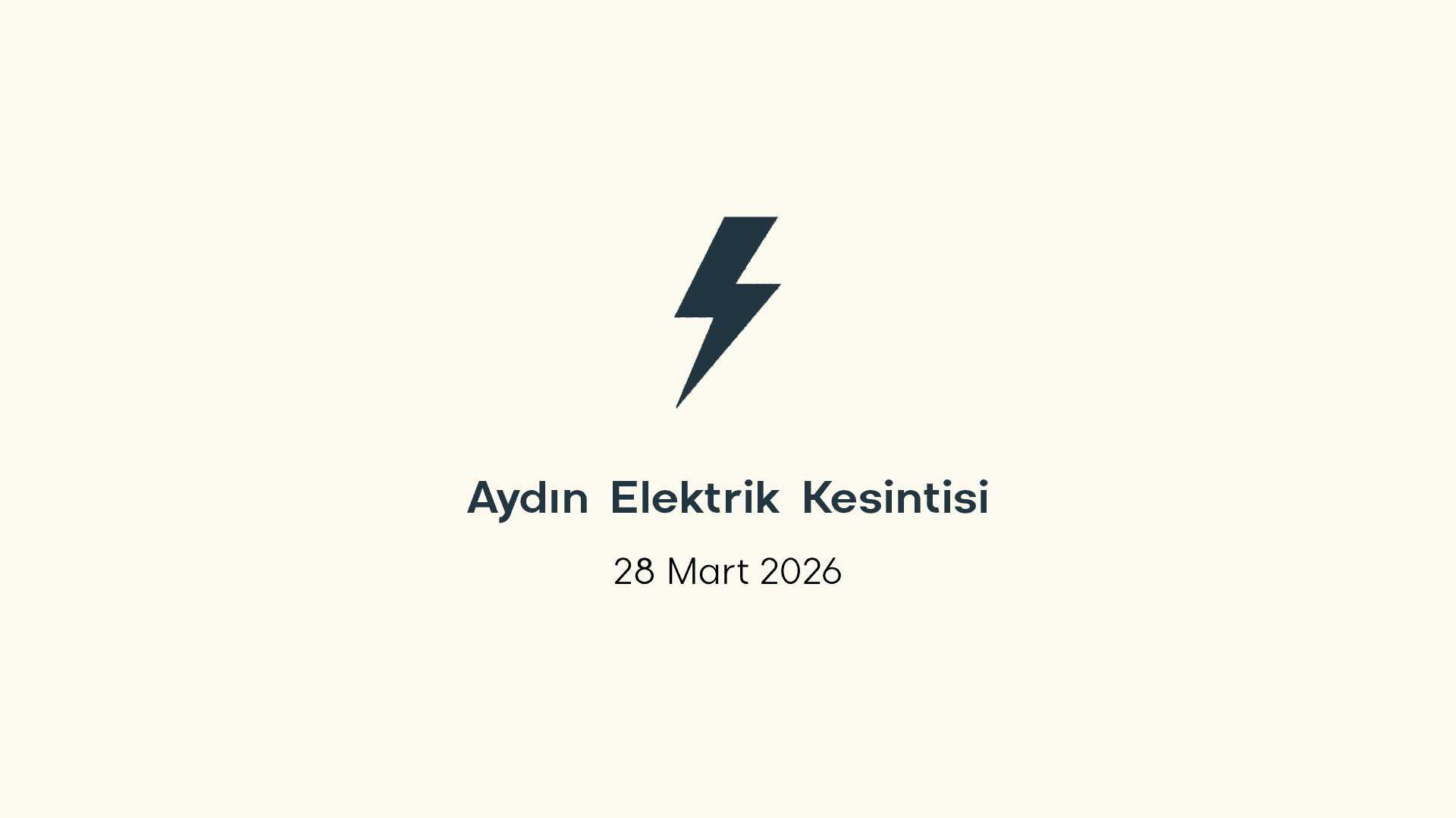 Aydın elektrik kesintisi 28 Mart 2026